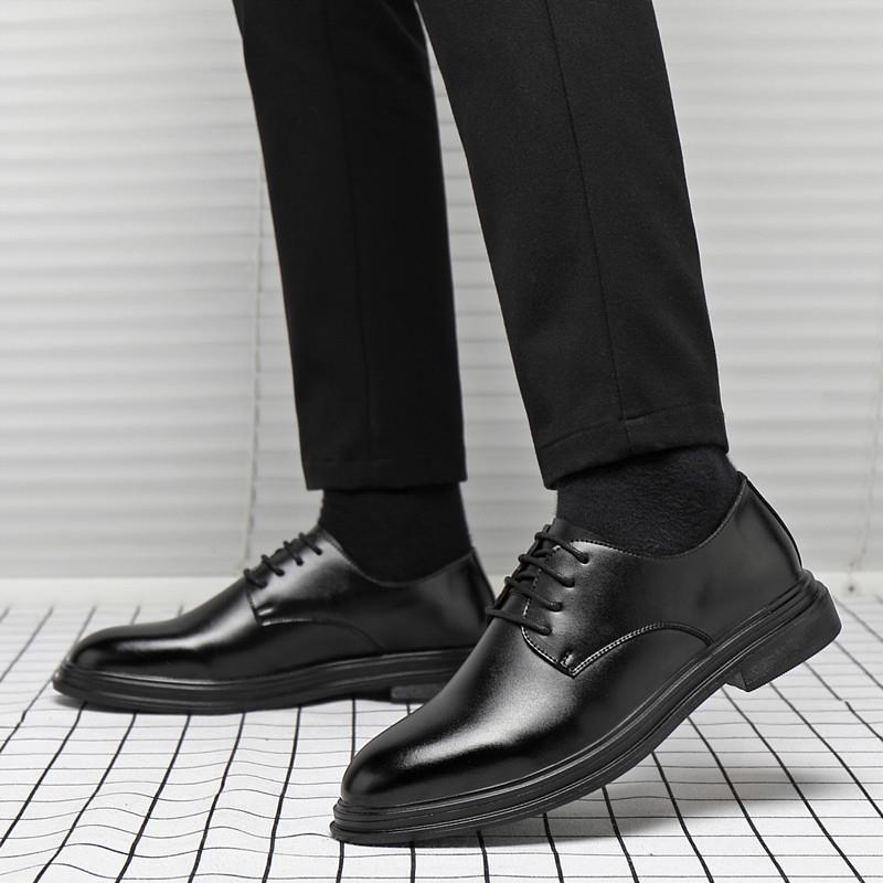 夏季男鞋商务正装皮鞋男增高休闲透气西装鞋英伦新郎结婚真皮软皮