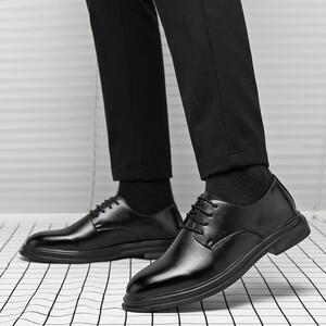夏季男鞋商务正装皮鞋男增高休闲透气西装鞋英伦新郎结婚真皮软皮