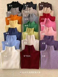 韩系简约百搭坑条高领羊毛打底衫 新款 2025冬季 sheep