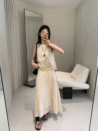 IF 2026夏季新款简约百搭木耳边显瘦半身裙套装