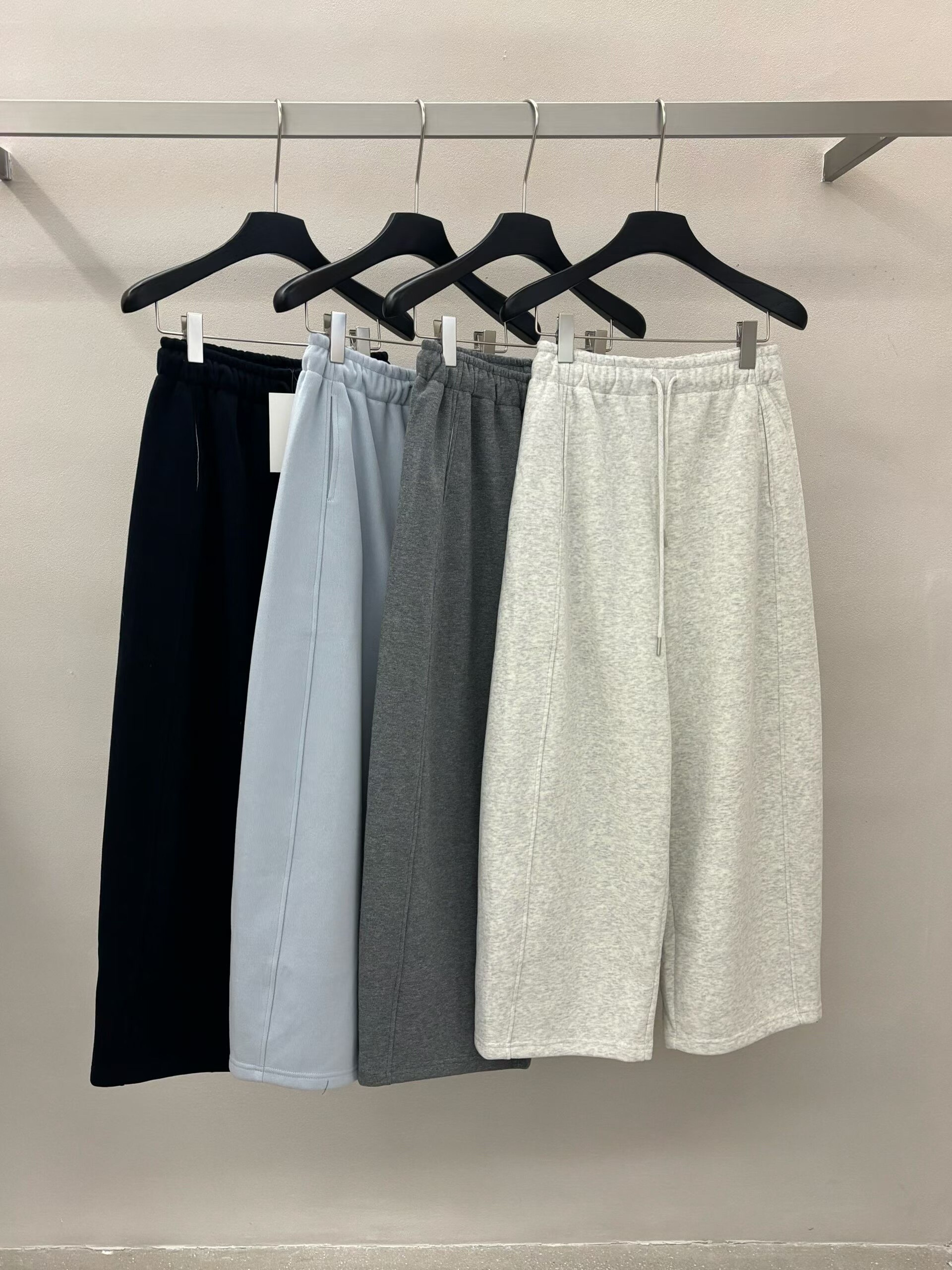 etoile 2025冬季新款韩系简约百搭松紧腰抽绳镰刀卫裤