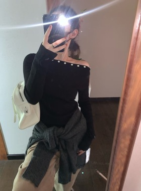 Focuse 正版2025秋冬新款两穿显瘦圆领羊毛长袖针织衫