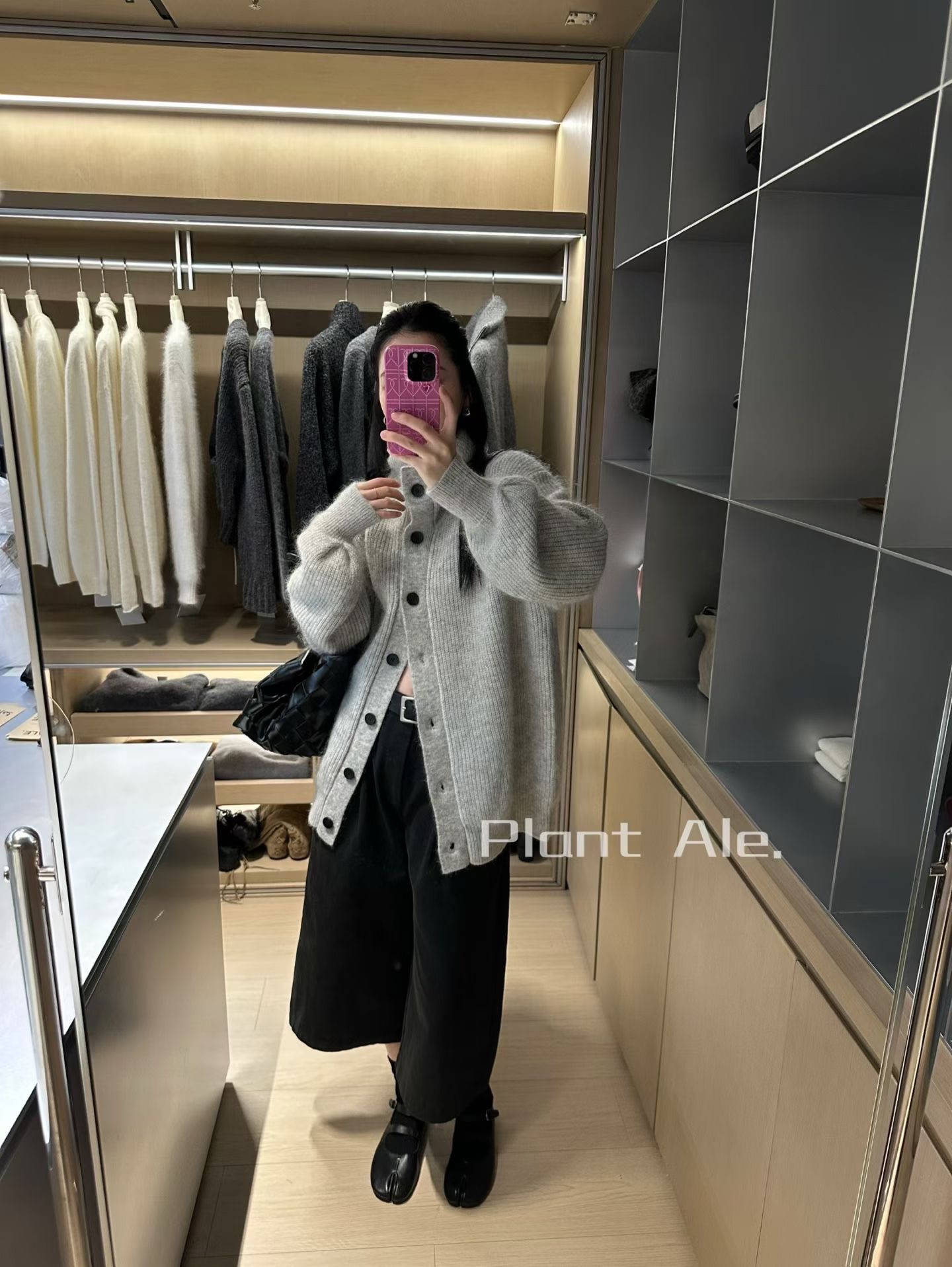 Plant 2025秋冬新款可立领超细马海羊毛立领开衫