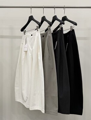 Low flat 正品 2026秋季新款简约百搭高腰加厚显瘦阔腿休闲裤