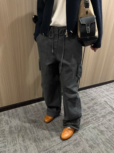 Verso  2025秋冬新款韩系简约百搭抽绳磨毛牛仔工装裤