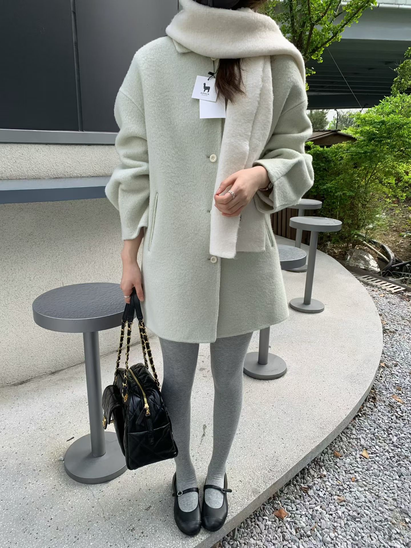 etoile 2025秋冬新款韩系简约百搭圆领双面羊毛大衣 K056