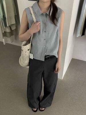 etoile  2026夏季新款简约百搭亚麻马甲0608