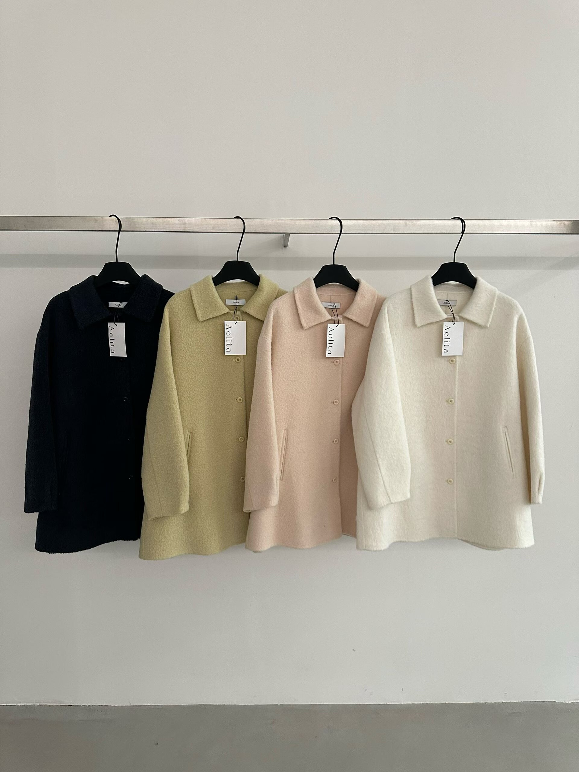 Aelita 正品2025冬新款韩系简约百搭翻领单排扣羊毛大衣外套 2600