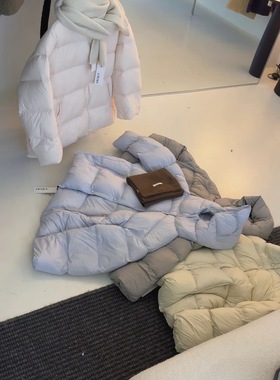 AMIDI 2025冬季新款韩系简约百搭立领宽松戴帽糖果羽绒服 3001009