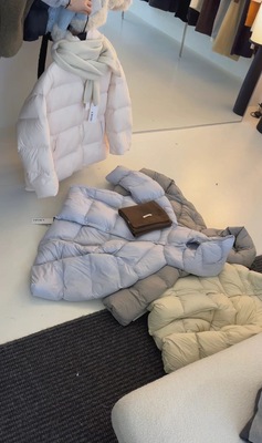 AMIDI 2025冬季新款韩系简约百搭立领宽松戴帽糖果羽绒服 3001009