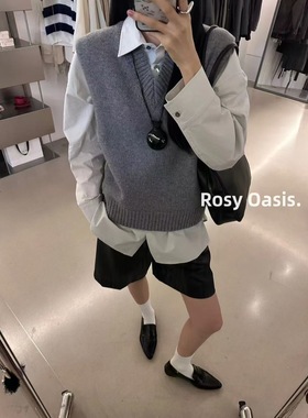 Plant ale 2025秋季新款百搭显瘦羊毛V领背心