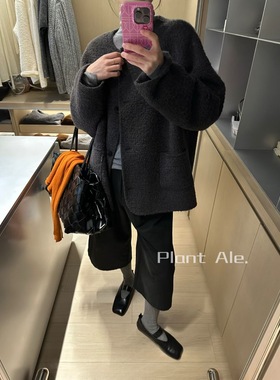 Plant Ale 2025秋冬新款苏丽羊驼毛羊毛大衣外套（ 含%10苏丽）