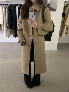 6510 韩系双面羊驼羊毛腰带大衣 etoile 2025韩国秋冬新款