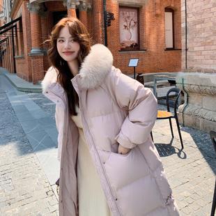 意尔康2024新款胖mm加肥加大韩版大码孕妇过膝长款宽松羽绒服