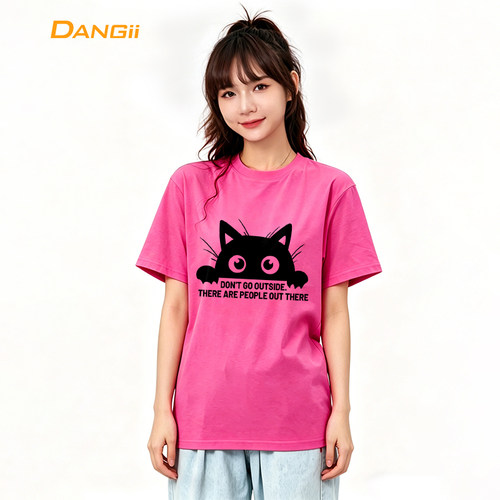夏日可爱猫咪印花纯棉圆领潮牌T恤DT310-DCM01