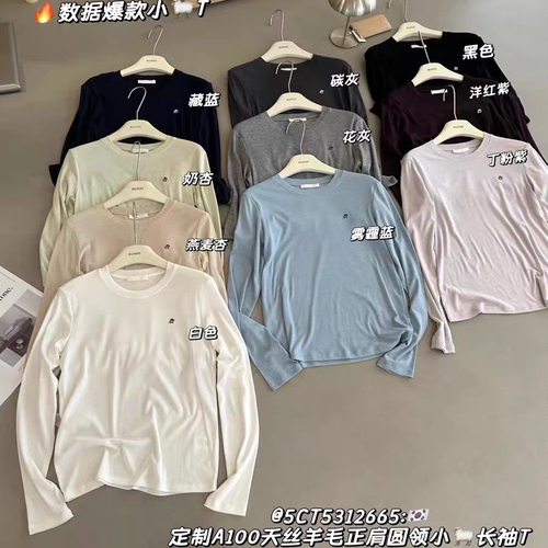 小羊刺绣早秋新款T恤女2665