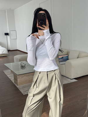 刺绣长袖时尚内搭显瘦彩色