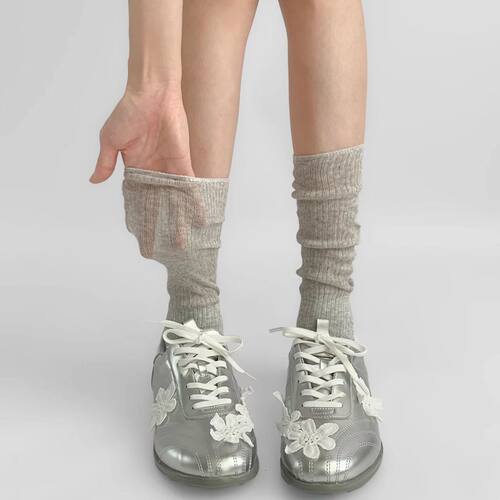夏薄灰色高级感芭蕾温柔风袜子