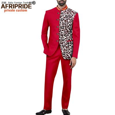 非洲男士时尚烫金二件套