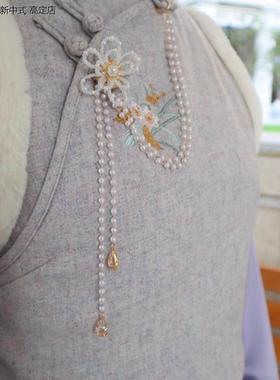 水晶流苏吊坠挂件别针胸花胸针