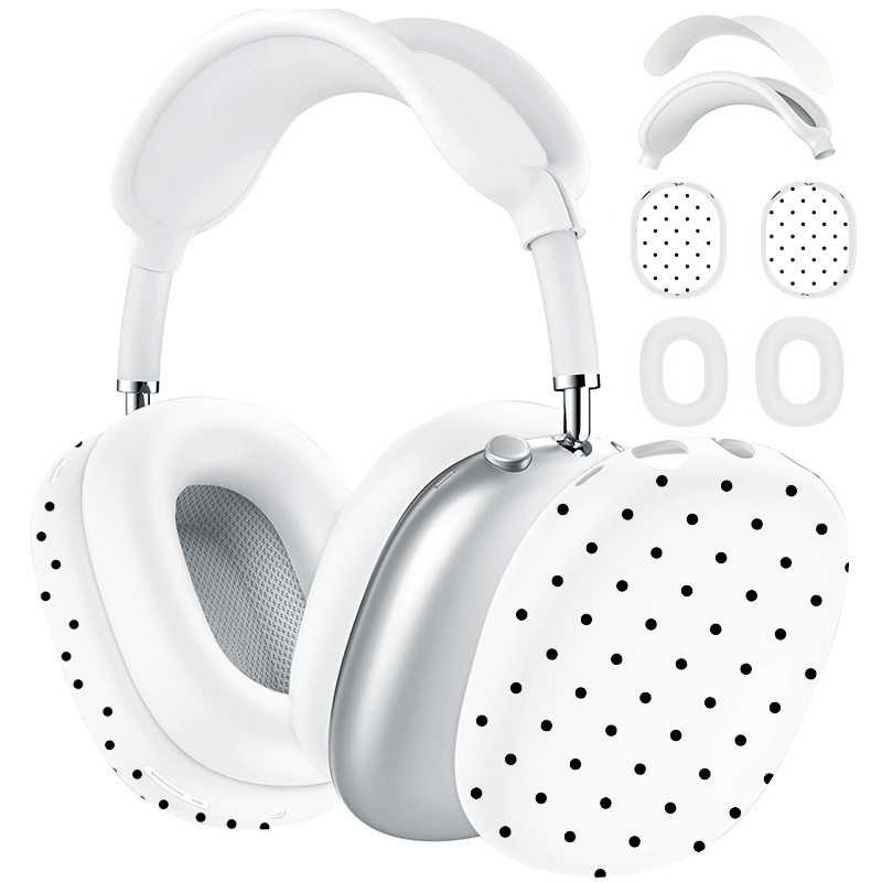 适用AirPods max2耳机壳 ins风韩系设计感粉波点AirPodsmax保护套