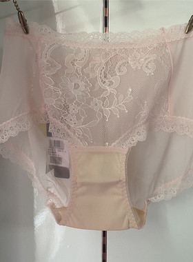 六月玫瑰女士三角中腰性感内裤 网纱透气透明裆部液化态98112