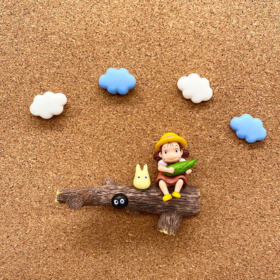 可爱宫崎骏情景云朵软木毛毡板