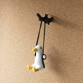 荡秋千小鸭子图钉软木板毛毡板照片墙装 饰挂钩按钉创意可爱钉子