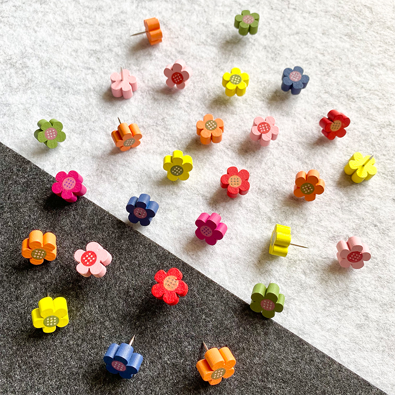 彩色木质梅花图钉other按钉