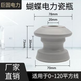 瓷瓶ED 低压陶瓷绝缘子穿拉线支架电工配件葫芦电线瓷瓶 1号碟式