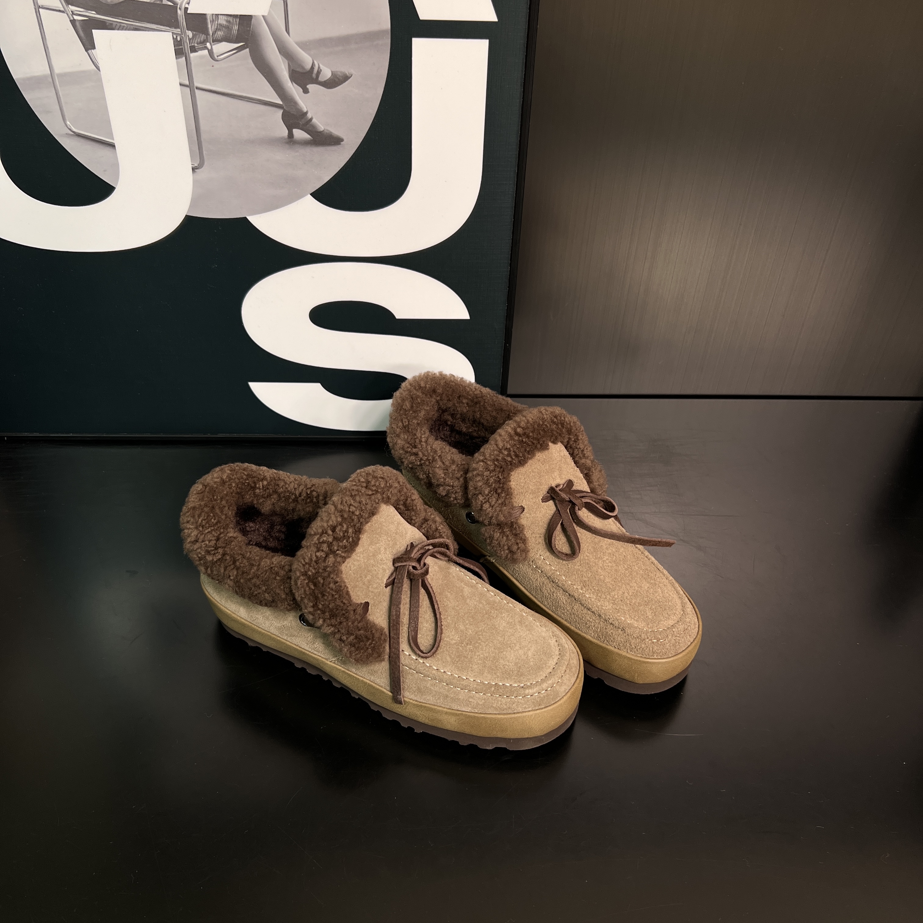 新款冬季毛毛女鞋一脚蹬保暖舒适加绒百搭休闲好穿时尚复古