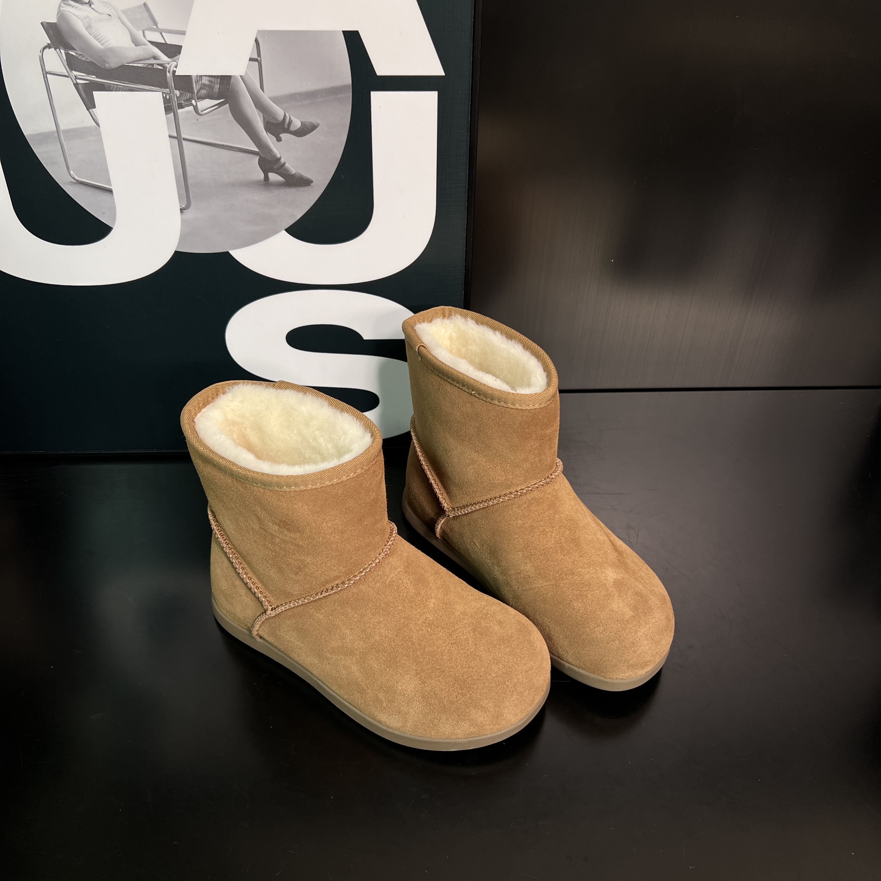 短靴勃肯鞋2025新款加绒加厚防水雪地厚底舒适休闲保暖百搭雪地靴