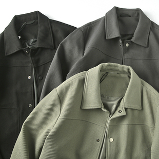 轻奢系列!外贸高端尾货男装春秋季翻领休闲工装夹克衫外套男茄克