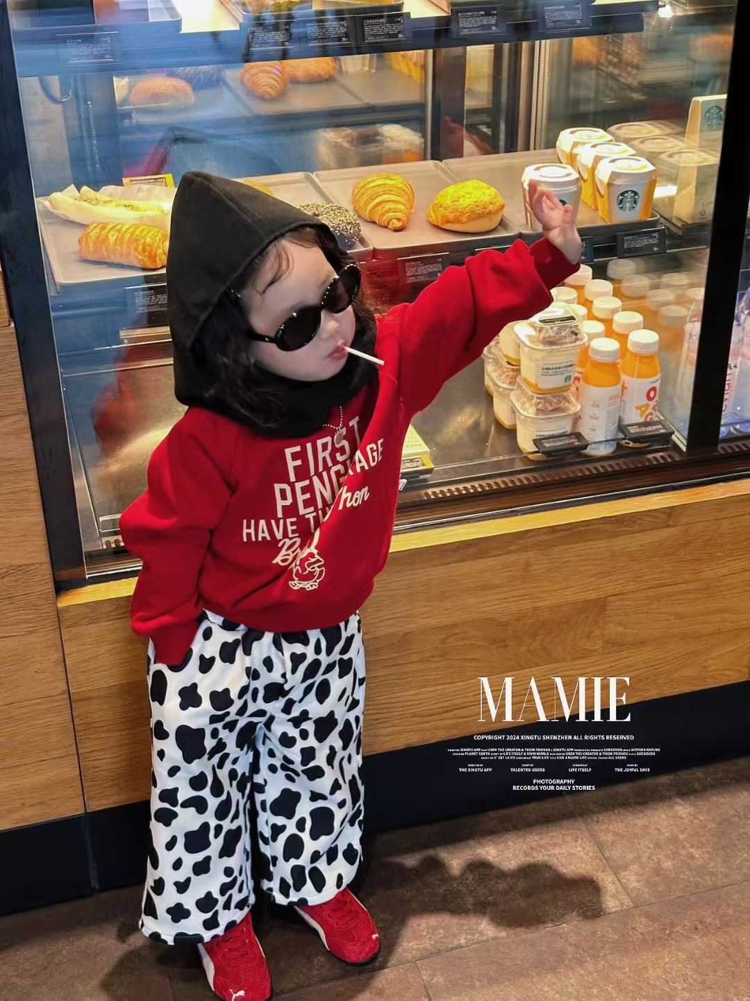 儿童秋冬灯芯绒奶牛直筒裤男女宝宝潮可爱百搭