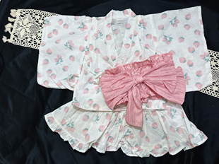 女宝草莓 夏季 日单fut 和服汗蒸服套装