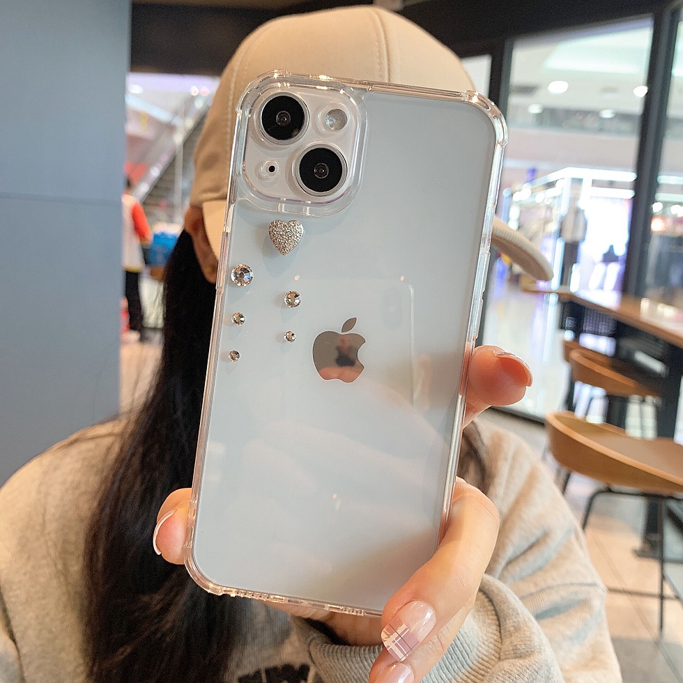 镶钻爱心透明适用iPhone13promax苹果12手机壳11简约xs/xr女款