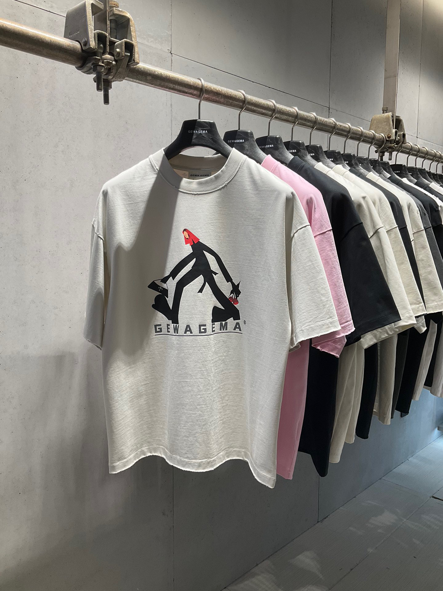 美式重磅GEWAGEMA 2025ss刺绣圆领短袖T恤 男女同款宽松潮牌大码