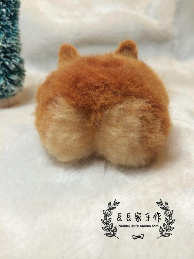 diy柯基羊毛毡手工成品钥匙扣