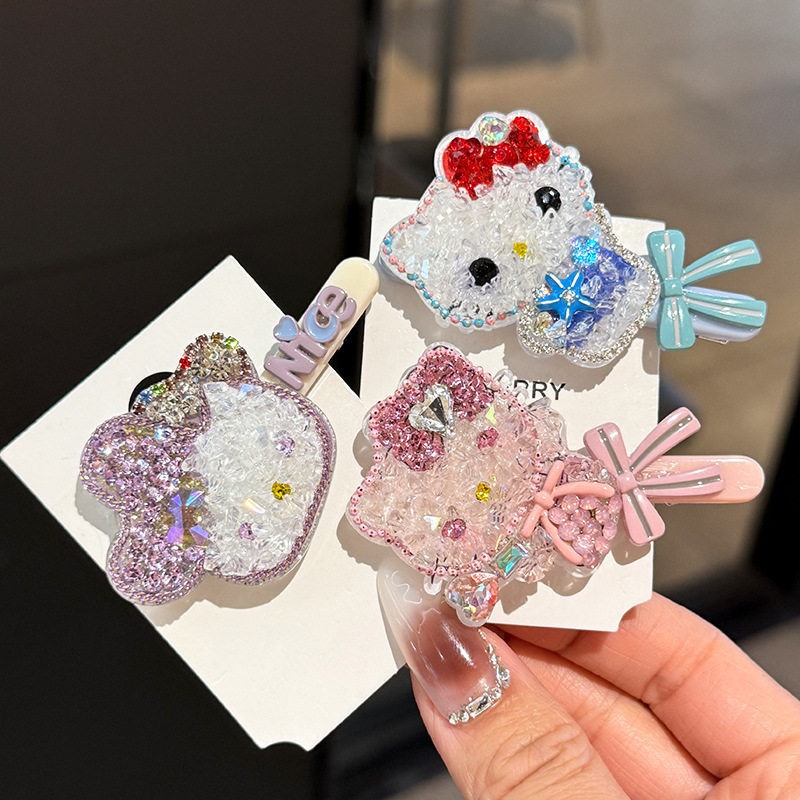 hellokitty发夹满钻重工高端洋气
