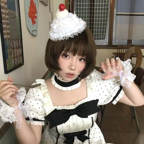 奶油樱桃生日帽子发夹女Lolita