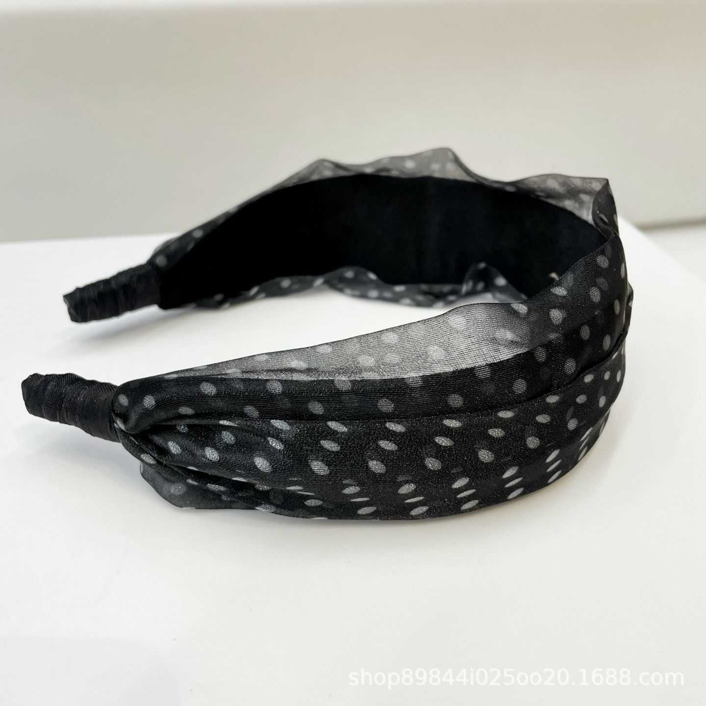 肌理纱波点发箍女日韩百搭宽边