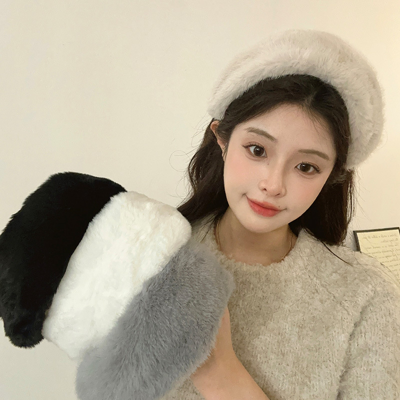 秋冬宽边毛绒发箍甜美气质发饰