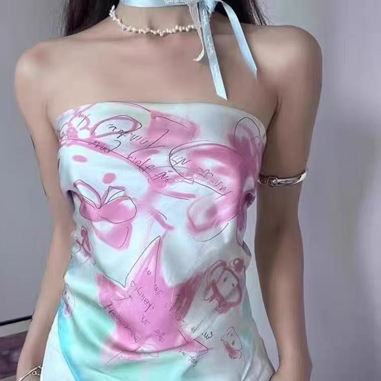 手绘涂鸦HelloKitty头巾辣妹y2k