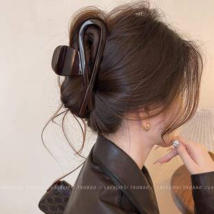 复古亚克力气质抓夹女高级感后脑勺盘发夹子2025新鲨鱼夹发夹头饰