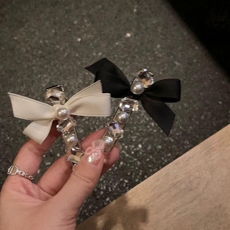 小众设计结珍珠水钻一字夹发夹