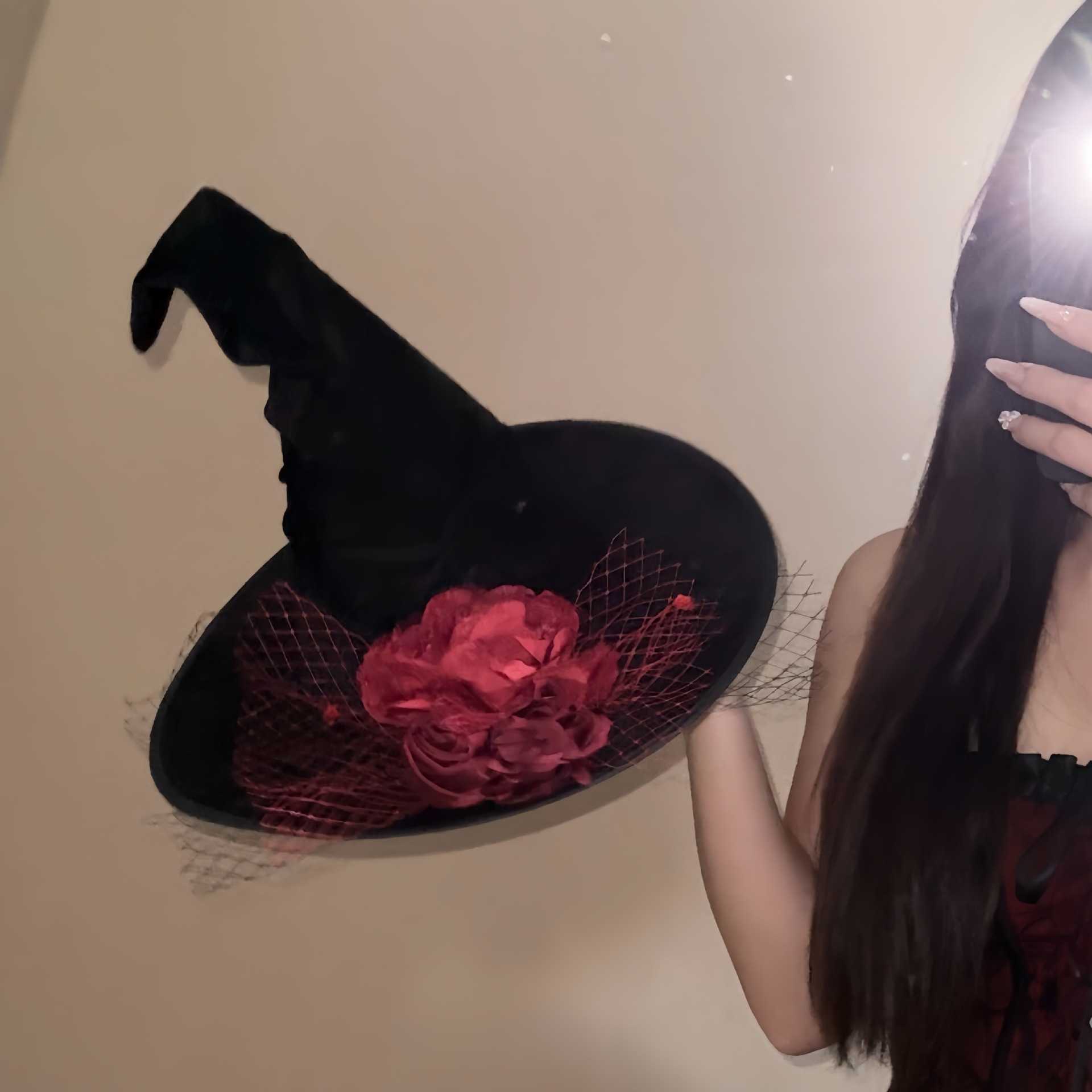 漂亮女巫万圣节主角结飘带女巫帽