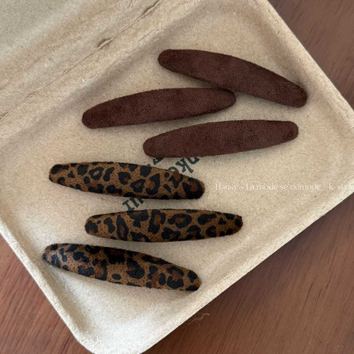 韩系绒布简约发卡秋冬豹纹发夹女