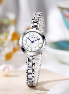 新款中古合金腕表女士简约小众2025年贝母石英表中学生感链条手表