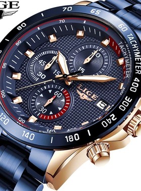 LIGE/利格2025年时尚新款外贸爆款男士石英手表多功能防水手腕表