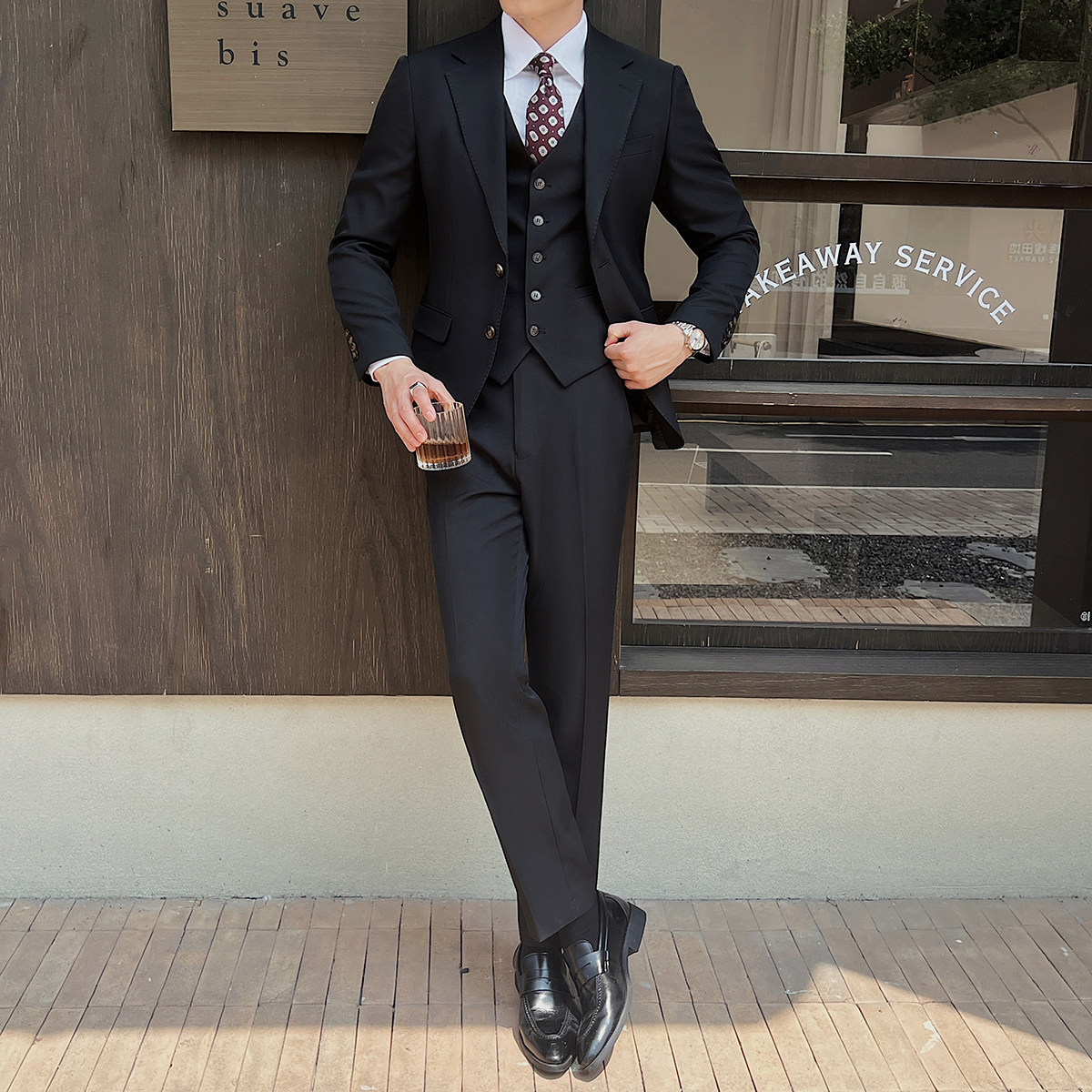 男士西服三件套伴郎新郎服工作服修身休闲西装套装ZT360-P290,男装西服套装,电商A407